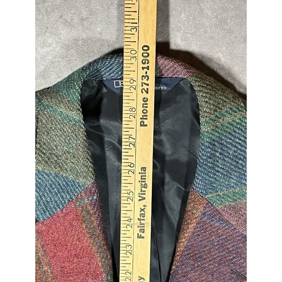 Polo Ralph Lauren Plaid Blazer Mens 38R Tweed University Union Made USA Vintage - Picture 4 of 7